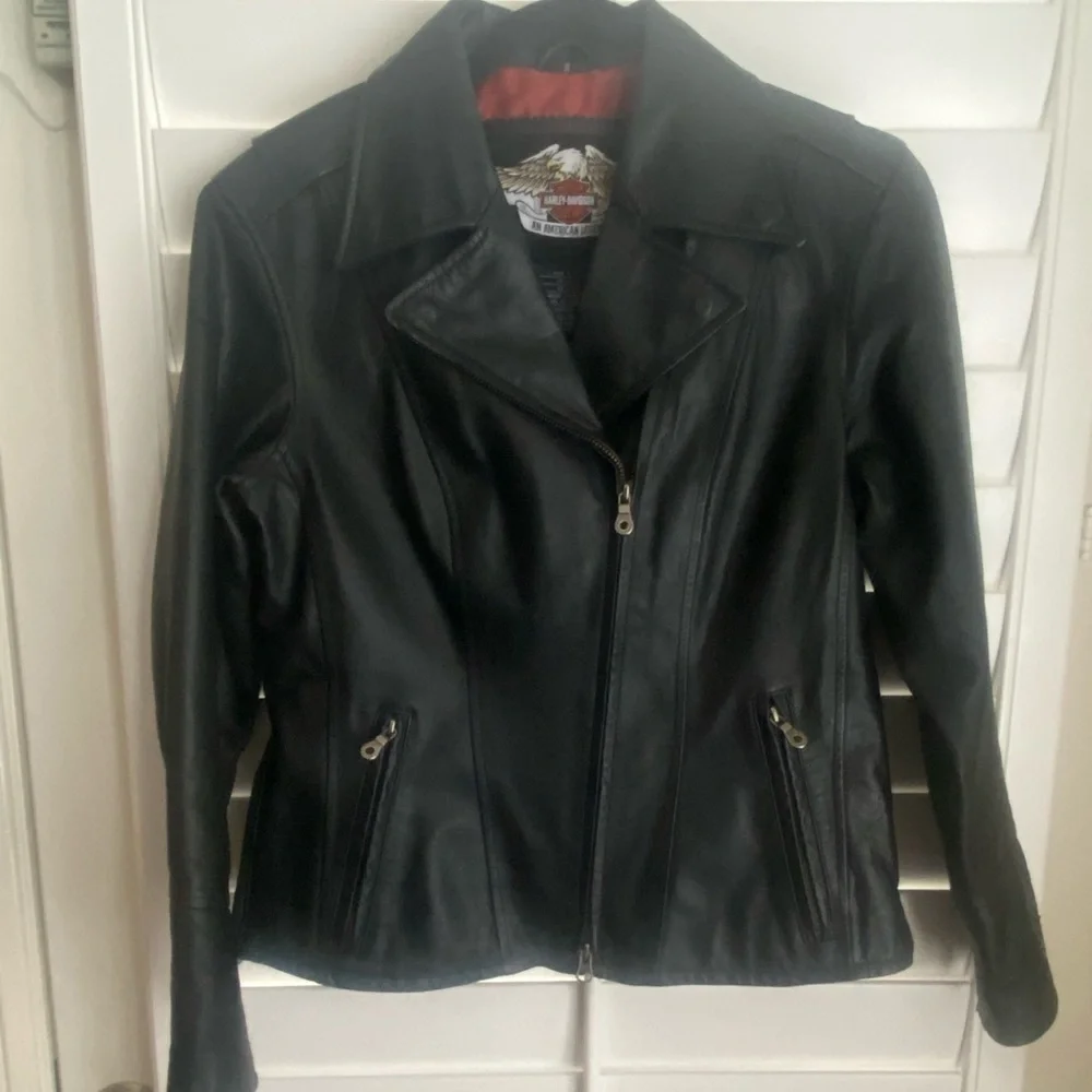 Harley Davidson Women’s Eagle Bling Leather Jacket​​​​​​​​​ - Picture 3 of 10